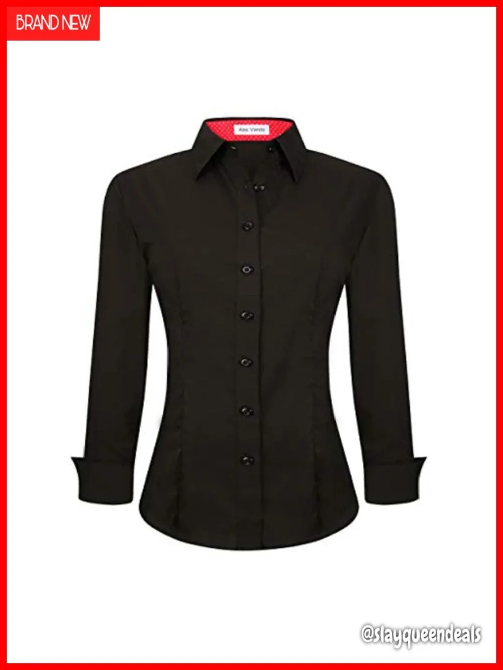Women's Button Down Long Sleeve Wrinkle Free Dress Shirt Polycotton